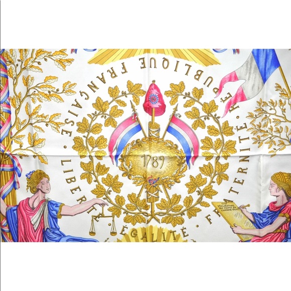 Hermes Republique Francaise Liberte Egalite Fraternite Scarf, Carre 90 - Picture 9 of 10
